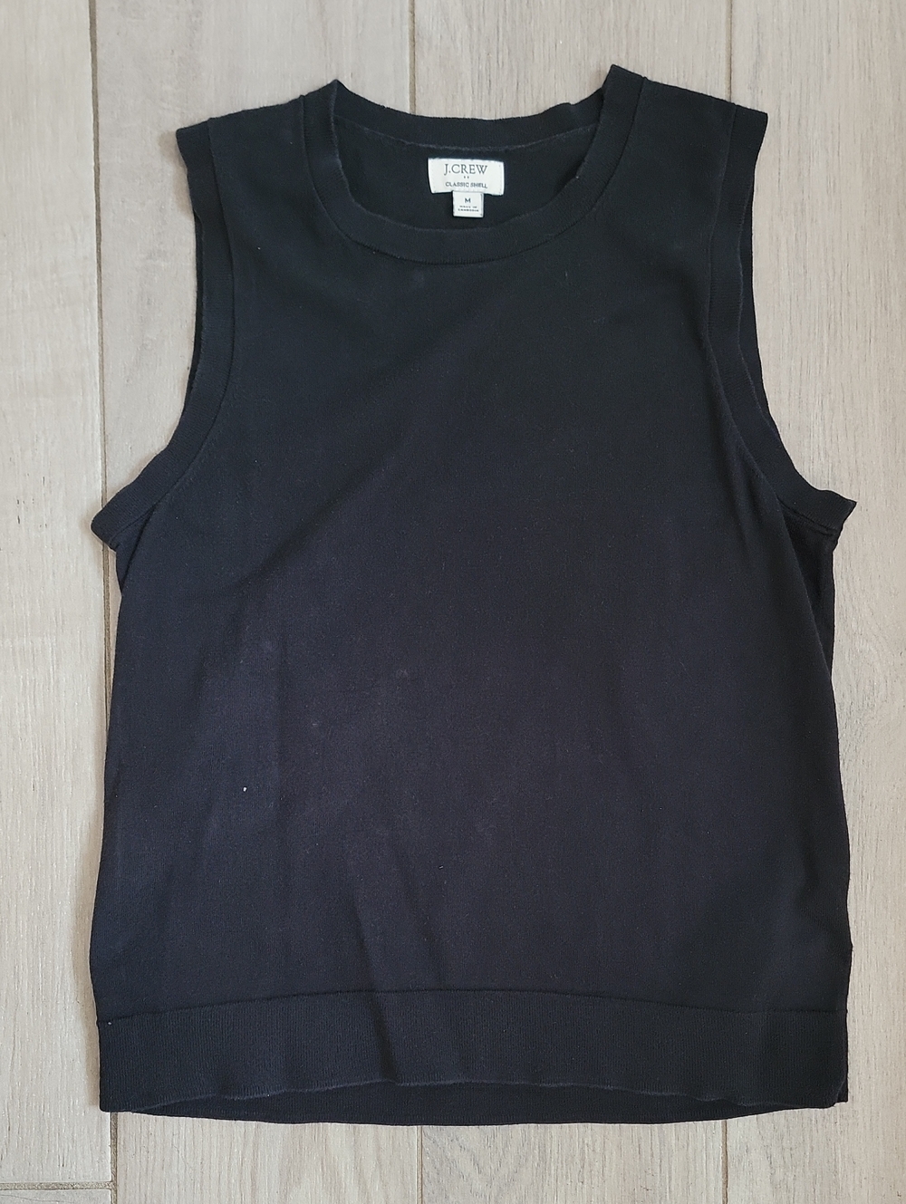 J.Crew Classic Shell — Black, Size M